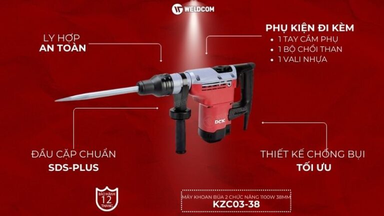 Máy khoan búa 2 chức năng 1100W 38mm KZC03-38 - DCK