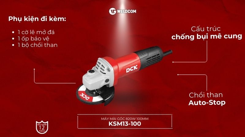 Đặc điểm của máy mài góc DCK 820W 100mm KSM13-100 (công tắc đuôi)