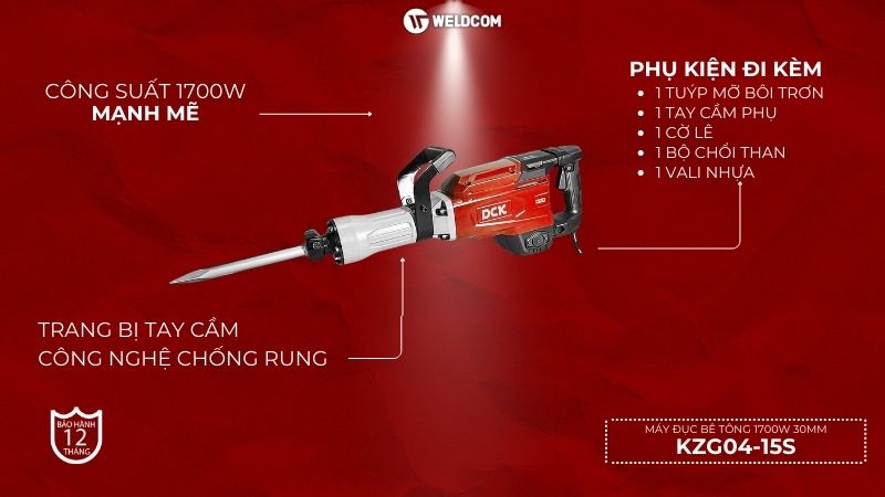 Máy đục bê tông 1700W 30mm KZG04-15S – DCK