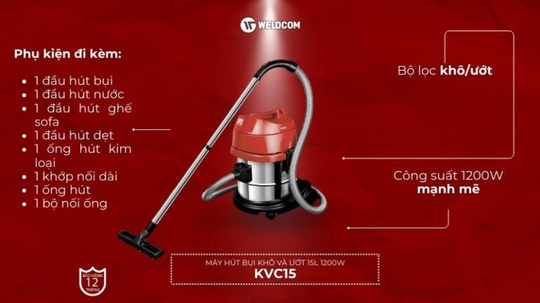 Máy hút bụi khô và ướt 15L 1200W KVC15 - DCK