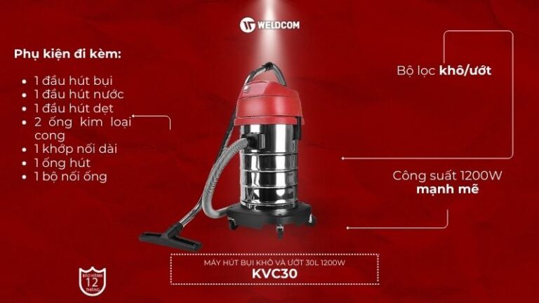 Máy hút bụi khô và ướt 30L 1200W KVC30 - DCK