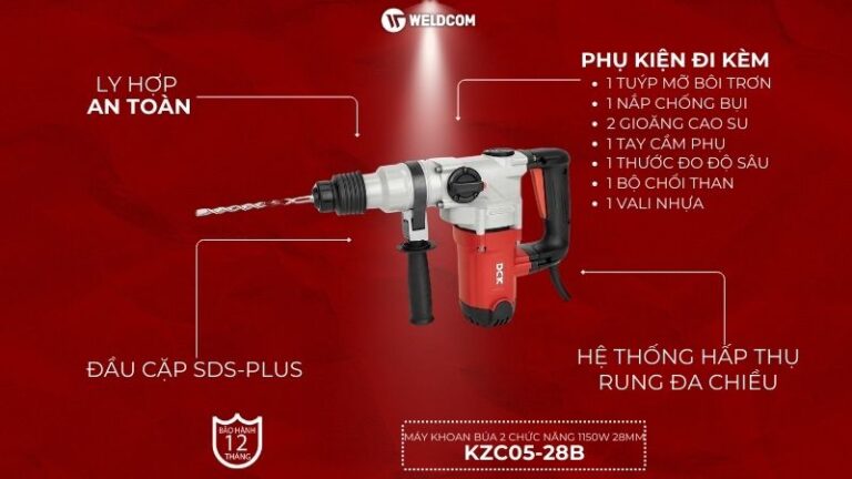Máy khoan búa 2 chức năng 1150W 28mm KZC05-28B – DCK