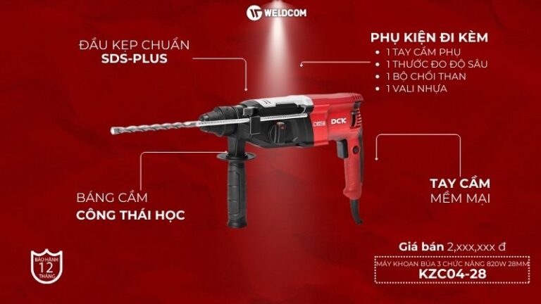 Máy khoan búa 3 chức năng 820W 28mm KZC04-28 – DCK