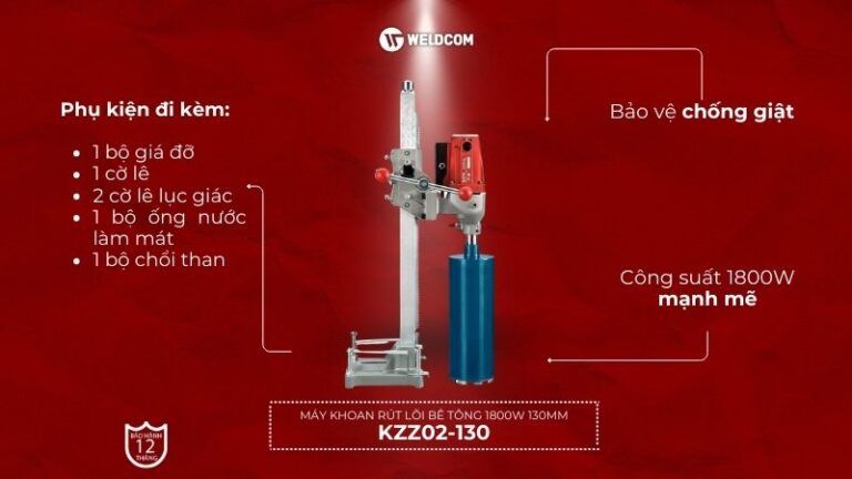 Máy khoan rút lõi bê tông 1800W 130mm KZZ02-130 - DCK