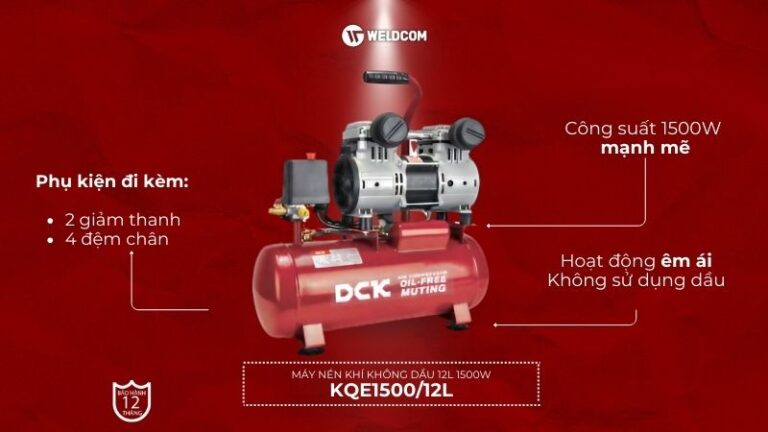 Máy nén khí không dầu 12L 1500W KQE1500/12L - DCK