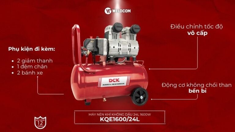 Máy nén khí không dầu 24L 1600W KQE1600/24L – DCK